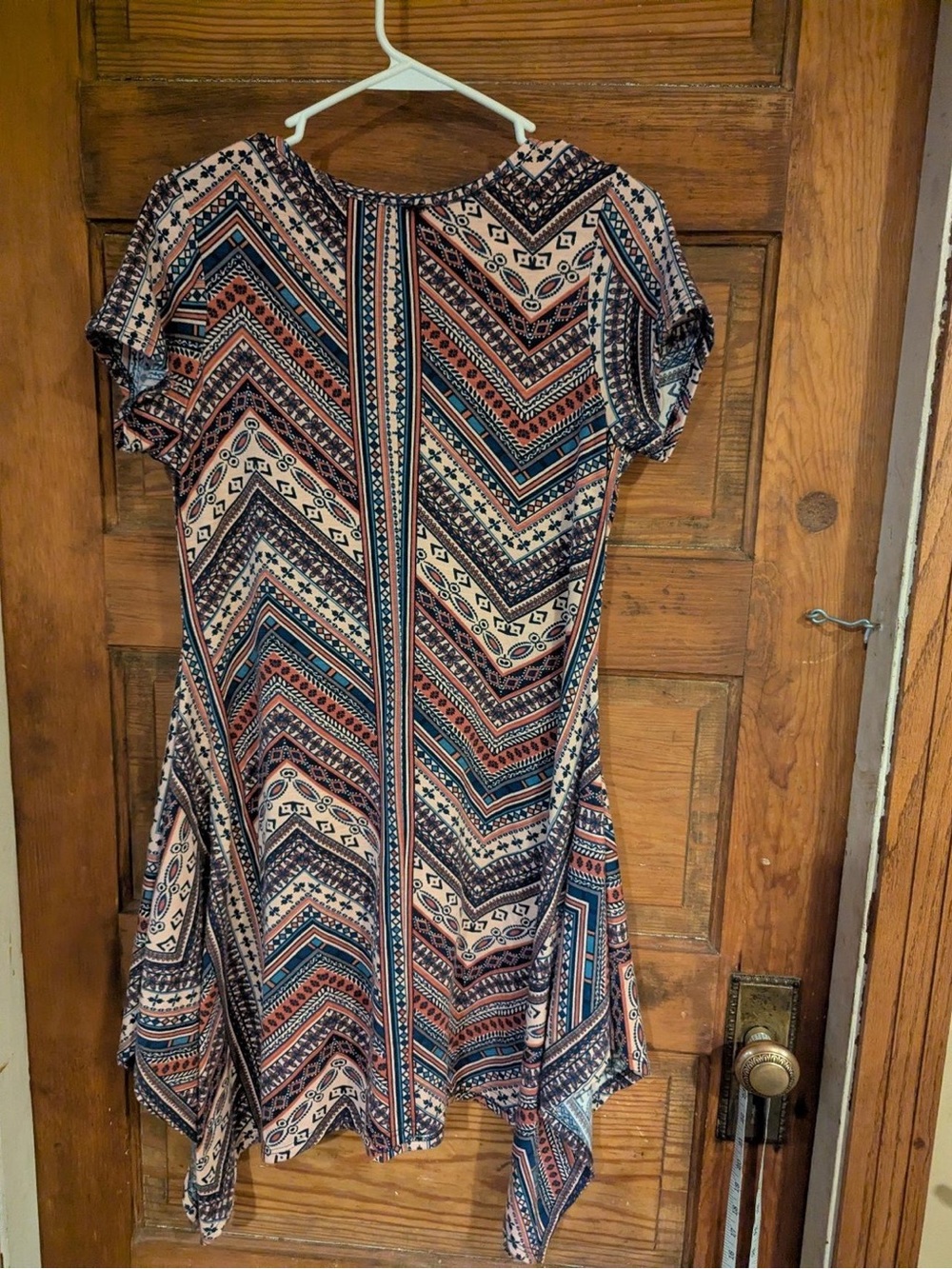 Rue21 Chevron Handkerchief Hem Dress - Blue, Pink, Cream